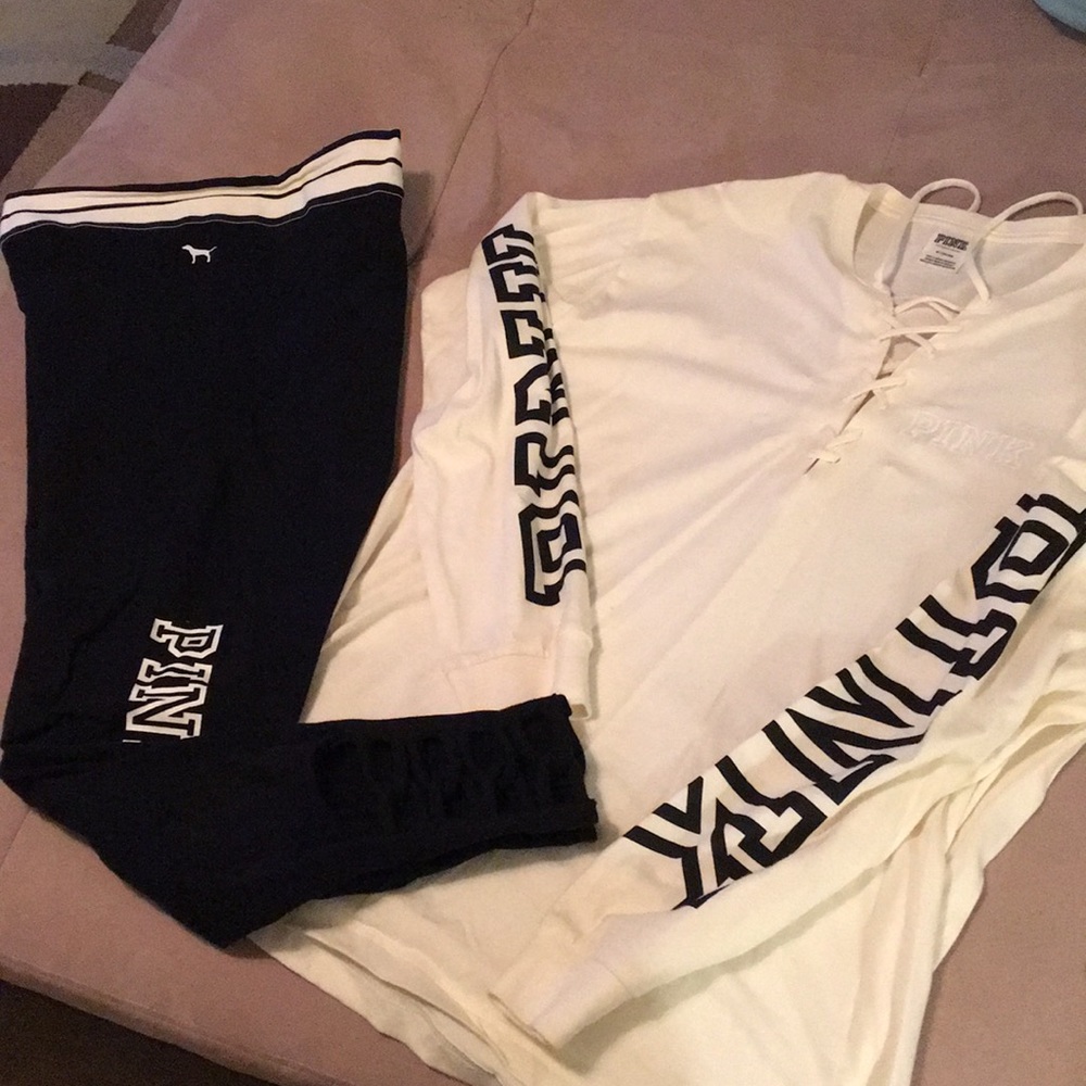 PINK leggings and long sleeve shirt